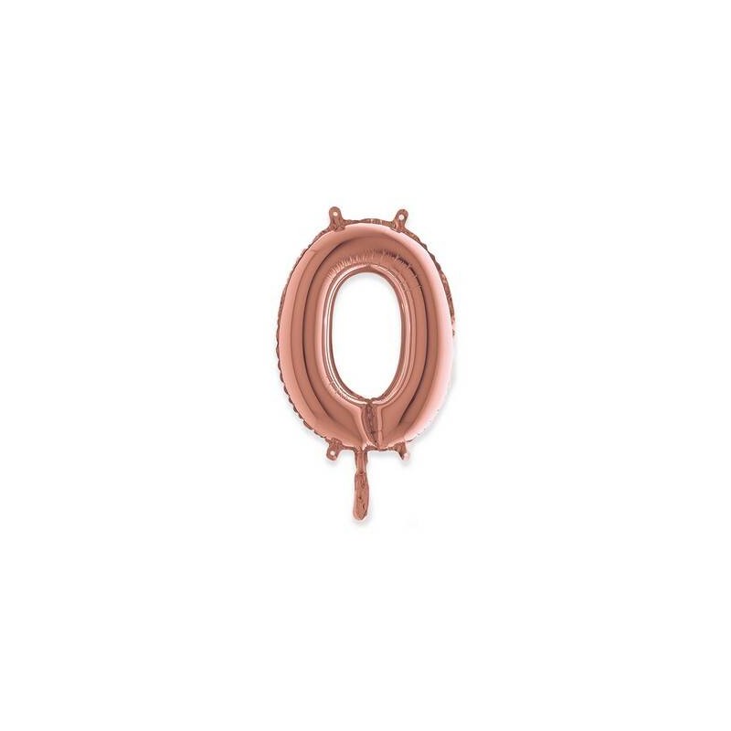 PALLONE NUMERO 0 MYLAR 36cm ROSE GOLD