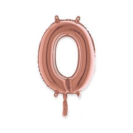 PALLONE NUMERO 0 MYLAR 36cm ROSE GOLD