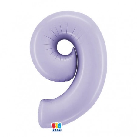 PALLONE NUMERO 9 MYLAR 102cm 40 LILLA