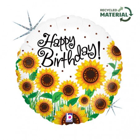 PALLONE MYLAR 22 56cm HAPPY BIRTHDAY SUNFLOWER