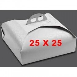 SCATOLA PORTA TORTA QUADRATA MIS.25x25x7 BIANCO RAMAGE