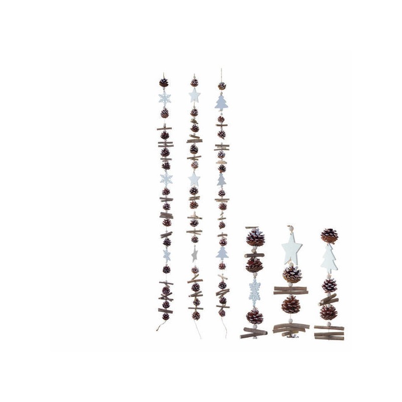 GHIRLANDA PIGNA BIANCA 3ass. 150cm