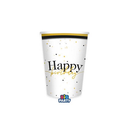 BICCHIERI IN CARTA 250cc HAPPY BIRTHDAY PRESTIGE 6pz