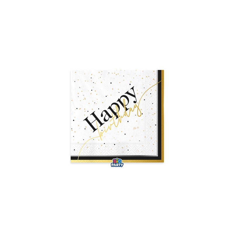 TOVAGLIOLI 33x33cm HAPPY BIRTHDAY PRESTIGE 16pz