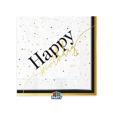 TOVAGLIOLI 33x33cm HAPPY BIRTHDAY PRESTIGE 16pz