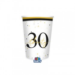 BICCHIERI IN CARTA 250cc HAPPY BIRTHDAY PRESTIGE 30ANNI 6pz