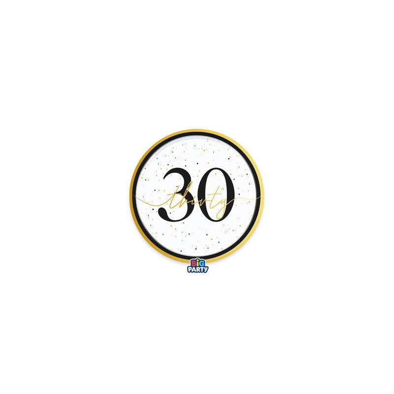 PIATTI DESSERT ø18cm HAPPY BIRTHDAY PRESTIGE 30ANNI 6pz