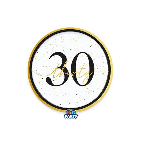 PIATTI DESSERT ø18cm HAPPY BIRTHDAY PRESTIGE 30ANNI 6pz