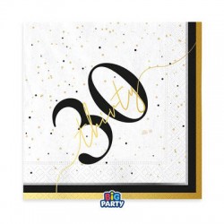 TOVAGLIOLI 33x33cm HAPPY BIRTHDAY PRESTIGE 30ANNI 16pz