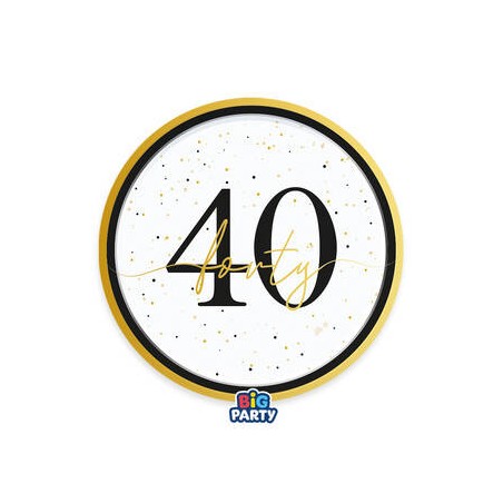 PIATTI DESSERT ø18cm HAPPY BIRTHDAY PRESTIGE 40ANNI 6pz