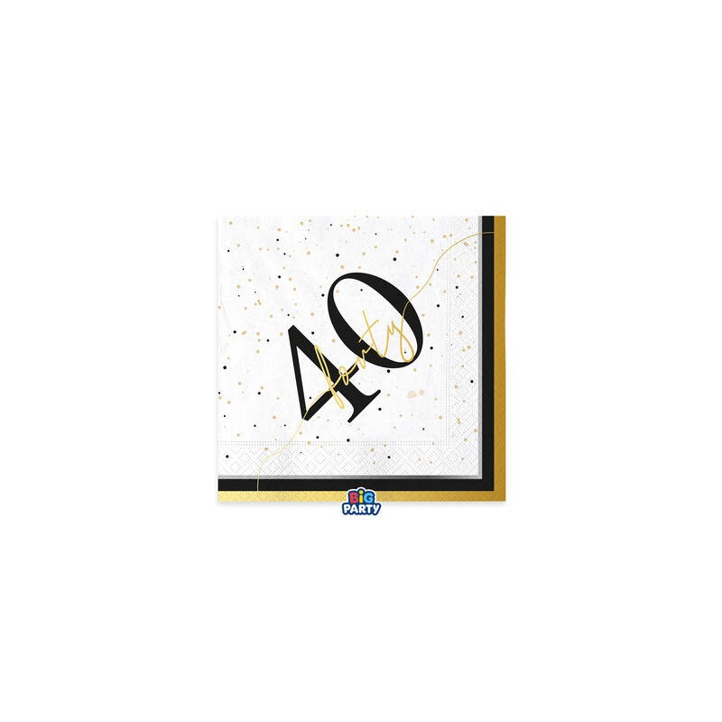 TOVAGLIOLI 33x33cm HAPPY BIRTHDAY PRESTIGE 40ANNI 16pz