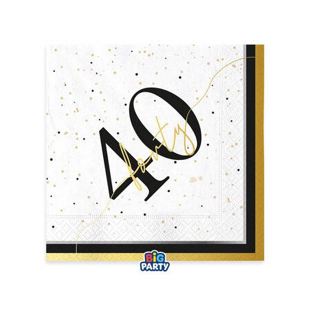 TOVAGLIOLI 33x33cm HAPPY BIRTHDAY PRESTIGE 40ANNI 16pz