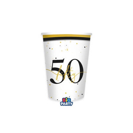 BICCHIERI IN CARTA 250cc HAPPY BIRTHDAY PRESTIGE 50ANNI 6PZ
