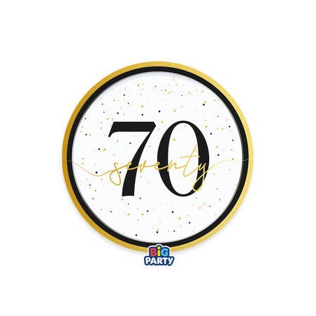 PIATTI DESSERT ø18cm HAPPY BIRTHDAY PRESTIGE 70ANNI 6pz