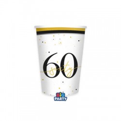 BICCHIERI IN CARTA 250cc HAPPY BIRTHDAY PRESTIGE 60ANNI 6PZ