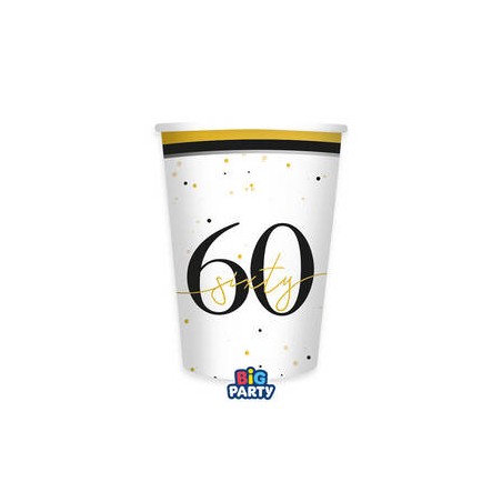 BICCHIERI IN CARTA 250cc HAPPY BIRTHDAY PRESTIGE 60ANNI 6PZ