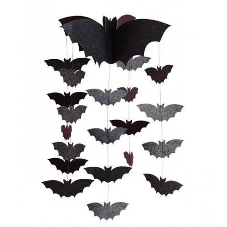 DECORAZIONE DA APPENDERE PIPISTRELLI GLITTER