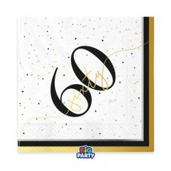 TOVAGLIOLI 33x33cm HAPPY BIRTHDAY PRESTIGE 60ANNI 16pz