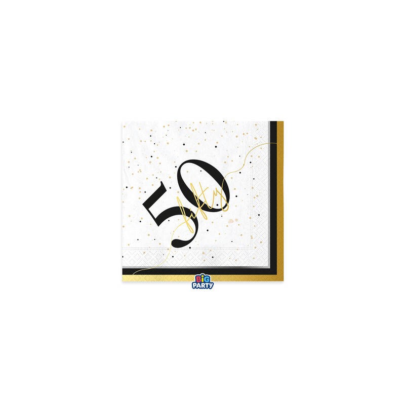 PALLONE MYLAR TONDO 45cm HAPPY BIRTHDAY PRESTIGE 50ANNI