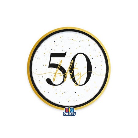 PIATTI DESSERT ø18cm HAPPY BIRTHDAY PRESTIGE 50ANNI 6pz