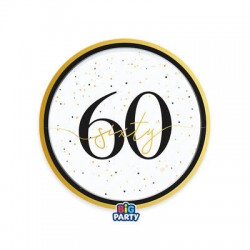 PIATTI DESSERT ø18cm HAPPY BIRTHDAY PRESTIGE 60ANNI 6pz