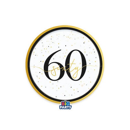 PIATTI DESSERT ø18cm HAPPY BIRTHDAY PRESTIGE 60ANNI 6pz