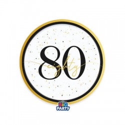 PIATTI DESSERT ø18cm HAPPY BIRTHDAY PRESTIGE 80ANNI 6pz