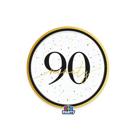 PIATTI DESSERT ø18cm HAPPY BIRTHDAY PRESTIGE 90ANNI 6pz