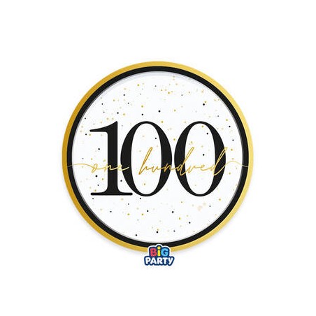 PIATTI DESSERT ø18cm HAPPY BIRTHDAY PRESTIGE 100ANNI 6pz