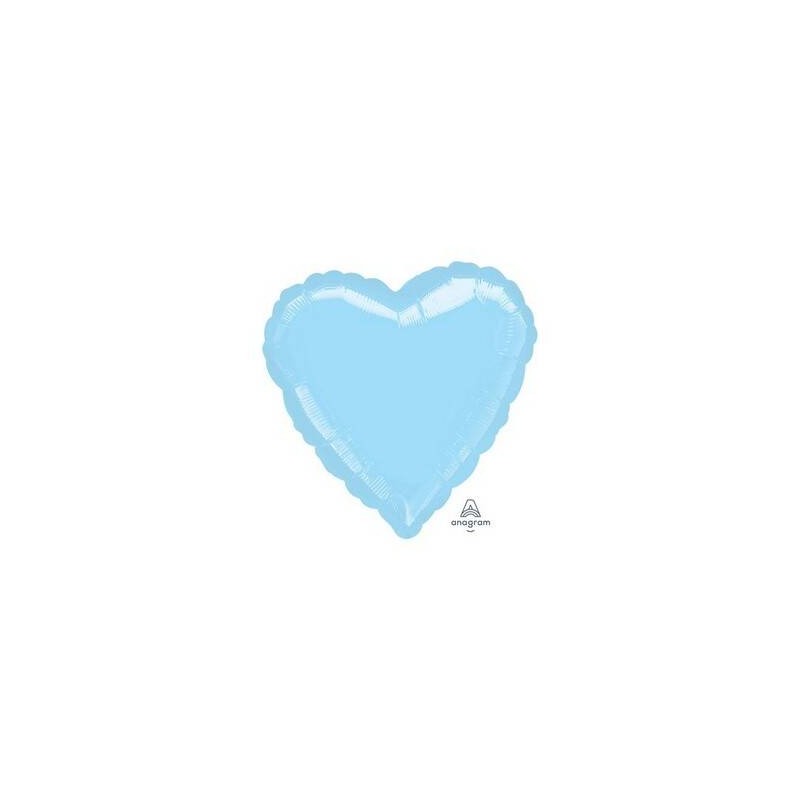 PALLONE MYLAR CUORE 45cm AZZURRO PASTELLO