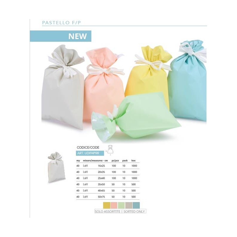 BUSTE REGALO P.P.L. 35x50 PASTELLO NEW ASS.TO 50pz
