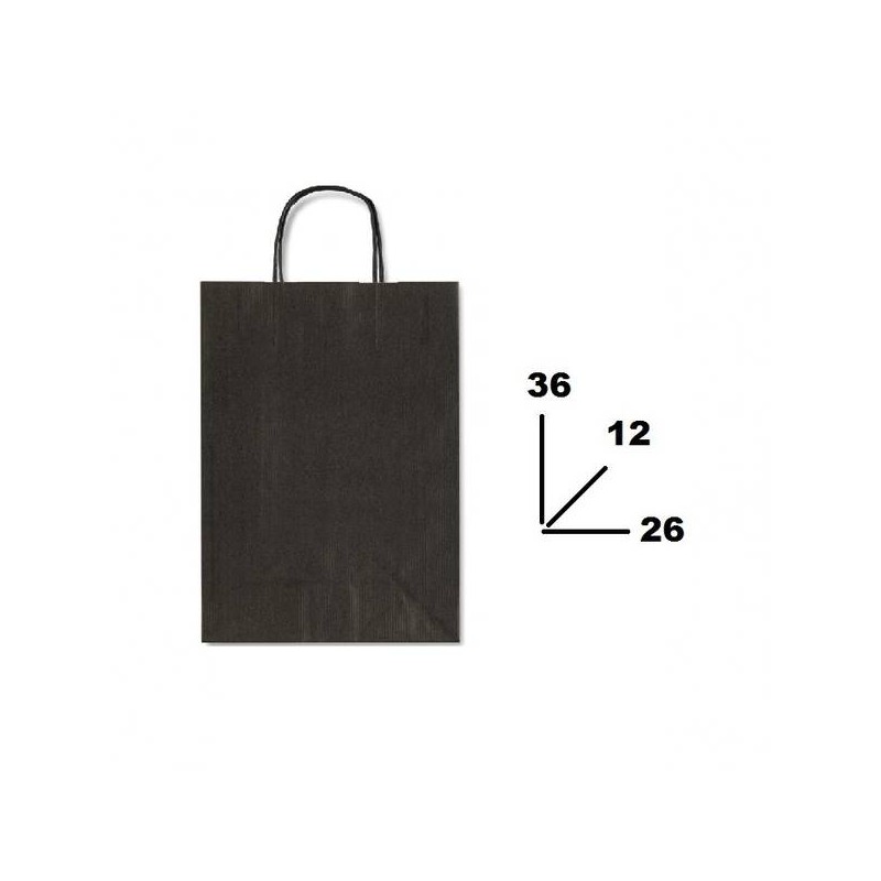 BORSA CARTA COLOR MIS.26+12x36cm NERO 798