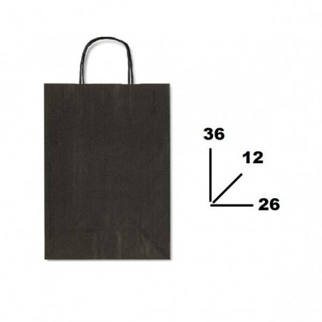 BORSA CARTA COLOR MIS.26+12x36cm NERO 798