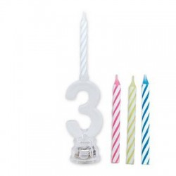CANDELINA NUMERO PLASTICA C/LED COLOR N°3
