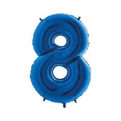 PALLONE NUMERO 8 MYLAR 102cm 40 BLU