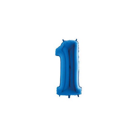 PALLONE NUMERO 1 MYLAR 102cm 40 BLU