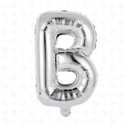 LETTERA B MYLAR SILVER 16" 40cm