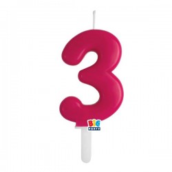 CANDELINA NUMERO 3 TINY PLUMP CHERRY 7cm