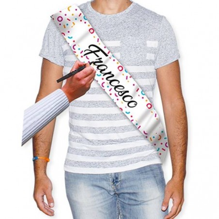 FASCIA PREMIO METALLIZZATA 168 x 10 cm PERSONALIZZABILE