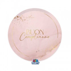 PIATTO DESSERT ø18cm BUON COMPLEANNO BLUSH ROSE 6pz
