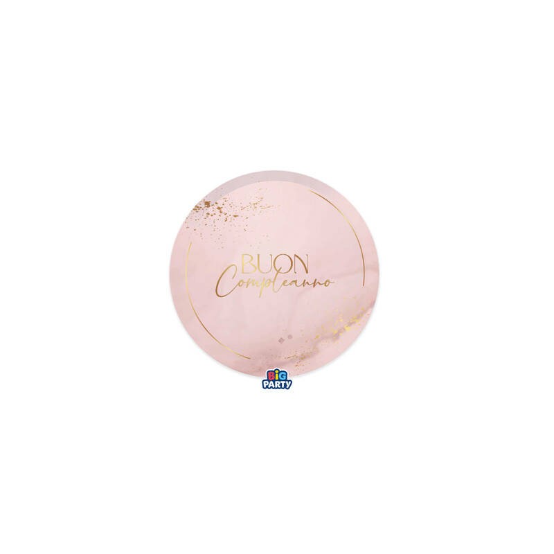 PIATTO DESSERT ø18cm BUON COMPLEANNO BLUSH ROSE 6pz