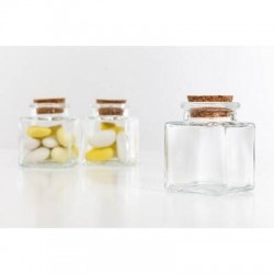 BARATTOLO QUADRATO TAPPO IN SUGHERO 50ml H3128