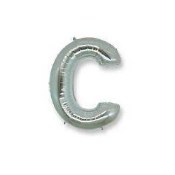 LETTERA C MYLAR SILVER 16" 40cm