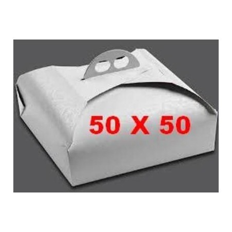 SCATOLA PORTA TORTA QUADRATA MIS.50x50x7 BIANCO RAMAGE