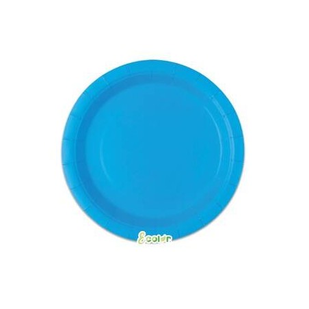 PIATTI DESSERT ECOLOR BIODEGRADABILI 18cm TURCHESE 25pz