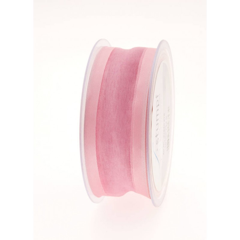 NASTRO ORGANZA BORDO RASO mm40x25mt ROSA