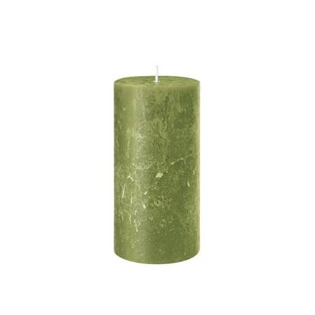 CANDELA MOCCOLO RUSTIC SAFE 8x6cm VERDE OLIVA