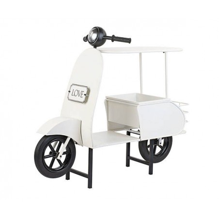 SCOOTER METALLO BIANCO/NERO 121x51,5x105cm