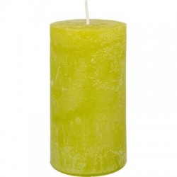 CANDELA MOCCOLO RUSTIC SAFE 8x6cm VERDE LIMONE