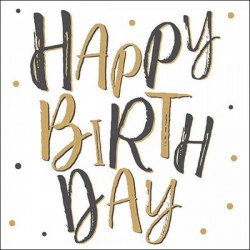 TOVAGLIOLI 33x33 HAPPY BIRTHDAY CELEBRATION WHITE 20pz